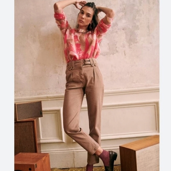 Sezane Leon trousers tan 2 - Picture 1 of 9